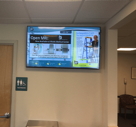 Open MRI information on a digital signage TV