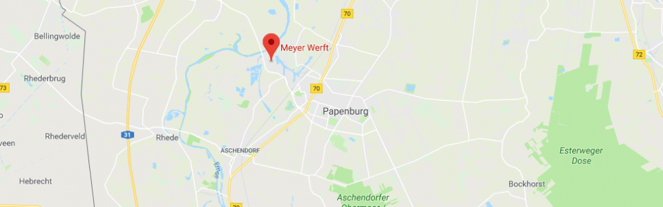 Screenshot of Meyer Werft, Germany on Google Maps
