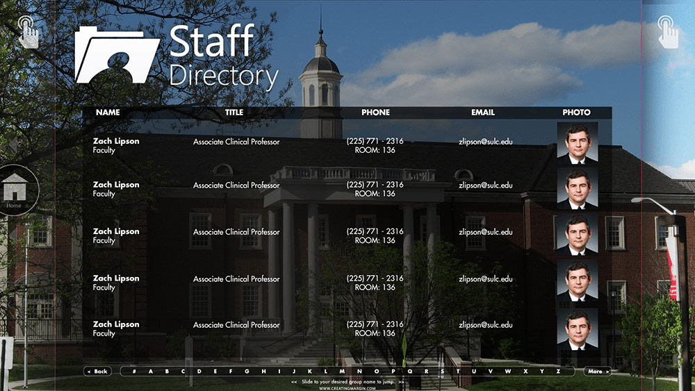 Digital staff directory of SULC