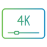 Video icon with 4k written on it