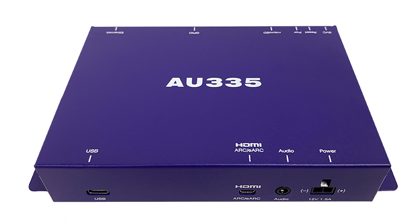 back view of the ports on the AU335 BrightSign audio player